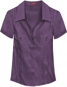 Lesklá fialová košile s pruhovanou strukturou (337ART) fialová S (36)