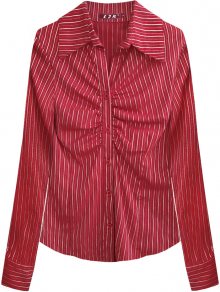 Elegantní červená dámská pruhovaná košile (1086) červená S (36)