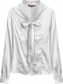 Bílá saténová košile se zavazovacím stojáčkem (1064) bílá S (36)