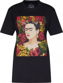 Merchcode Tričko \'Frida Kahlo Portrait\' černá / mix barev