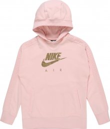 Nike Sportswear Mikina \'AIR PO GX\' zlatě žlutá / růžová