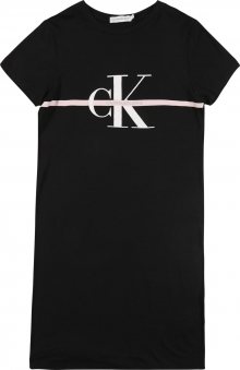 Calvin Klein Jeans Šaty \'MONOGRAM STRIPE SS T-SHIRT DRESS\' černá
