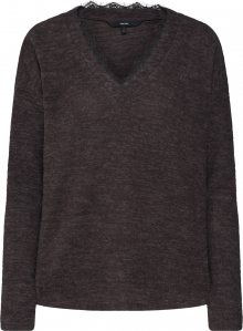 VERO MODA Tričko \'VMHENNY LS V-NECK TOP\' tmavě šedá