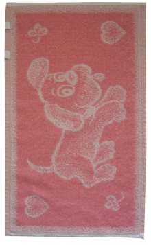 Dětský ručník Pejsek růžový | dle fotky | Dětský ručník Pejsek růžový 30x50 cm