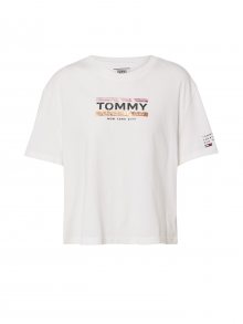 Tommy Jeans Tričko \'TEE\' černá / růžový melír / bílá / zlatá