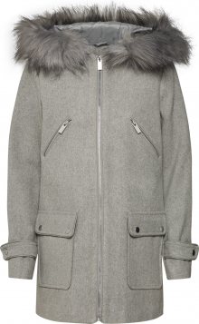 NEW LOOK Zimní kabát \'13.02 WW MADISON FUR HOOD DUFFLE P8\' světle šedá