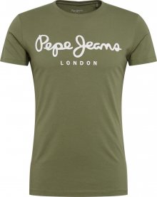 Pepe Jeans Tričko bílá / zelená