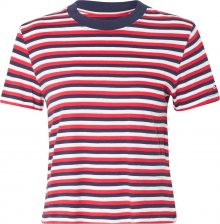 Tommy Jeans Tričko červená / bílá / námořnická modř
