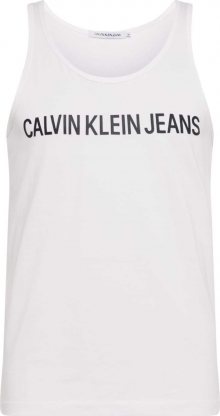 Calvin Klein Jeans Tričko \'INSTITUTIONAL\' černá / bílá