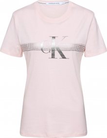 Calvin Klein Jeans Tričko růžová / stříbrná