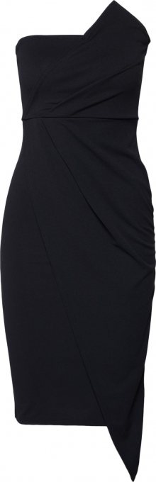 Missguided Koktejlové šaty \'BANDEAU ORIGAMI MIDI DRESS\' černá