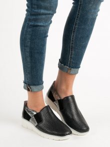 Trendy  polobotky černé dámské bez podpatku