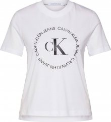 Calvin Klein Jeans Tričko \'ROUND\' černá / bílá