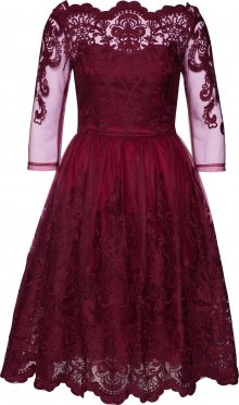 Chi Chi London Koktejlové šaty \'FLORA DRESS\' burgundská červeň