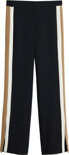 MANGO Kalhoty světle béžová / černá / bílá