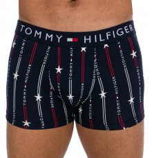 Tommy Hilfiger Pánské boxerky Mu Del1 Starsandstripes  Navy Blazer Trunk Print M