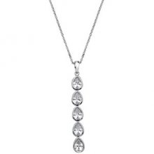 Hot Diamonds Stříbrný náhrdelník s třpytivým přívěskem Emozioni Acqua Amore EP039