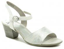 Jana 8-28365-24 bílé dámské sandály na podpatku šíře H