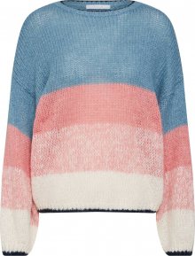 VILA Svetr \'VIRAYLA L/S KNIT\' kouřově modrá / růžová / pastelově růžová / přírodní bílá