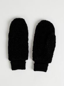 Černé palčáky z umělé kožešiny ONLY Teddy