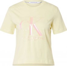 Calvin Klein Jeans Tričko \'IRIDESCENT\' pink / žlutá