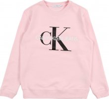 Calvin Klein Jeans Mikina bílá / černá / růžová