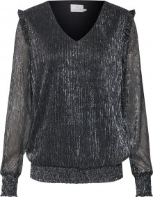 Kaffe Tunika \'Brann Lurex Blouse\' antracitová / stříbrná