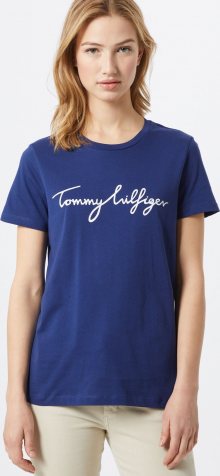 TOMMY HILFIGER Tričko bílá / tmavě modrá