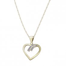 Beneto Pozlaceý stříbrný náhrdelník se srdcem AGS1138/47-GOLD