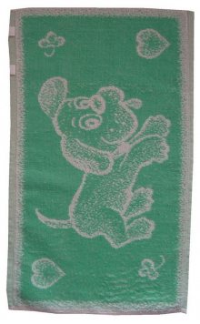 Dětský ručník Pejsek světle zelený | dle fotky | Dětský ručník Pejsek světle zelený 30x50 cm