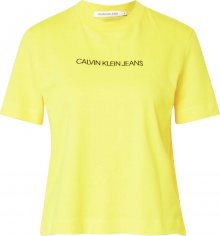Calvin Klein Jeans Tričko \'SHRUNKEN INSTITUTIONAL LOGO TEE\' žlutá