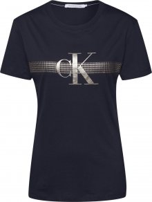 Calvin Klein Jeans Tričko \'MILANO\' černá / stříbrná