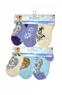 Disney 32699 Frozen A\'3 Dětské kotníkové ponožky 23-26 fialová-krémová