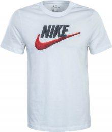 Nike Sportswear Tričko černá / bílá / ohnivá červená