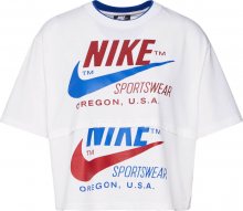 Nike Sportswear Tričko bílá / modrá / krvavě červená