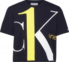 Calvin Klein Jeans Tričko \'BIG LOGO MODERN STRA\' černá / žlutá