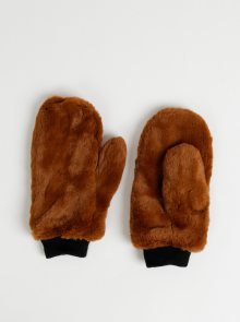 Hnědé palčáky z umělé kožešiny ONLY Furry
