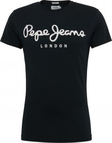 Pepe Jeans Tričko \'ORIGINAL STRETCH\' černá / bílá