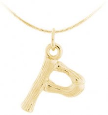 JVD Pozlacený stříbrný přívěsek písmeno \"P\" SVLP0486XH2GO0P