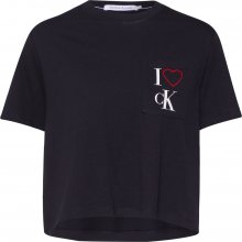Calvin Klein Jeans Tričko \'I LOVE CK\' černá / bílá
