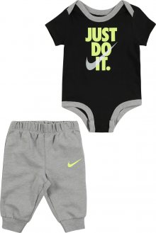 Nike Sportswear Sada \'JUST DO IT SS BODYSUIT W/ PANT SET\' černá / žlutá / šedá