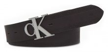 Calvin Klein hnědý pánský kožený pásek CKJ GymClass Monogram s logem - 95