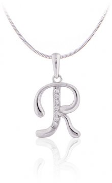 JVD Stříbrný přívěsek s krystaly \"R\" SVLP0364XH2BI0R