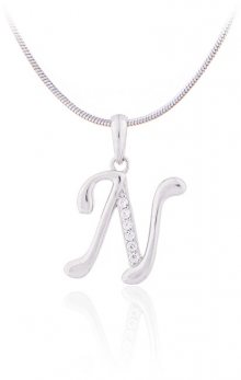 JVD Stříbrný přívěsek s krystaly \"N\" SVLP0364XH2BI0N