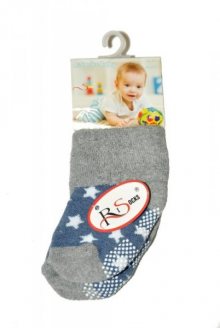 RiSocks Frotta se vzorem 3218 ABS dětské ponožky 0-24 miesiące šedá-jeans