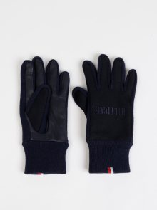 Tmavě modré pánské vlněné rukavice Tommy Hilfiger