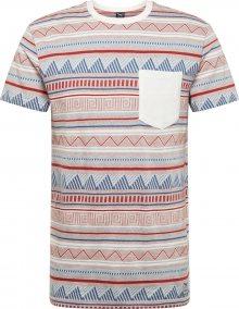 Iriedaily Tričko \'Hipstos\' modrá / offwhite / rezavě červená / růžová
