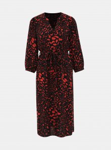 Červeno-černé šaty s leopardím vzorem M&Co