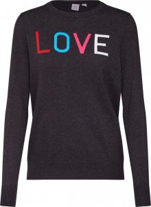 GAP Svetr \'V-CRAZY CREW-LOVE INTARSIA\' šedý melír