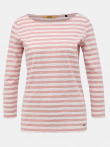 Bílo-růžové dámské pruhované basic tričko ZOOT Baseline Atina